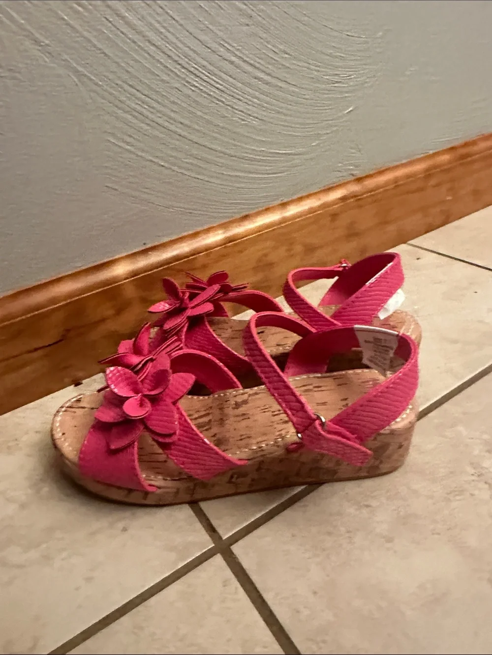 Brand NEW! Girls' Gymboree Pink Floral Cork Wedge Sandals